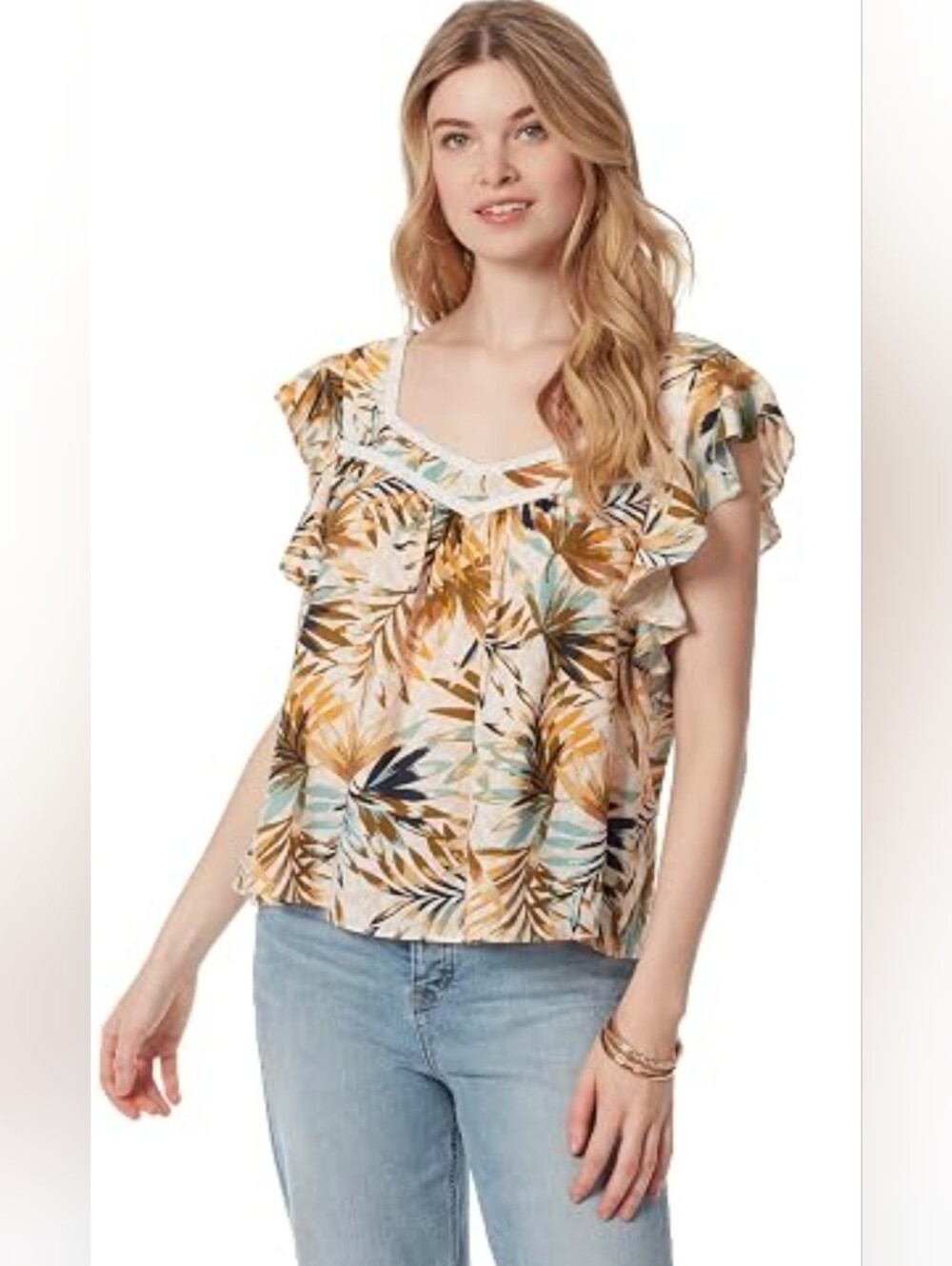 NWOT! Jessica Simpson Fall Boho Fancy Viscose Sweetheart Blouse Women's Top XS